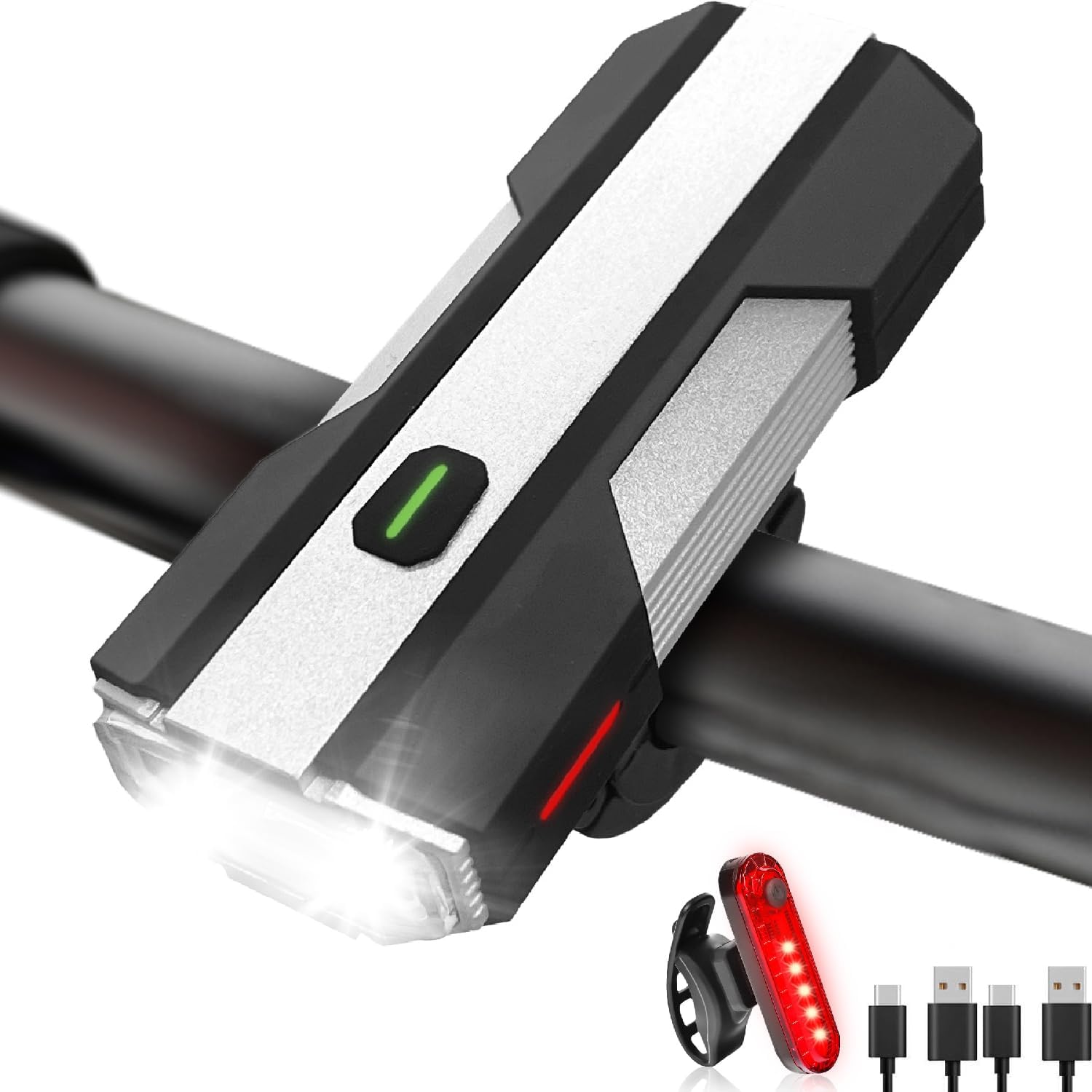 Victoper Bike Light, High Lumens Super Bright Bicycle Light, 6+4 Modes USB Recha...