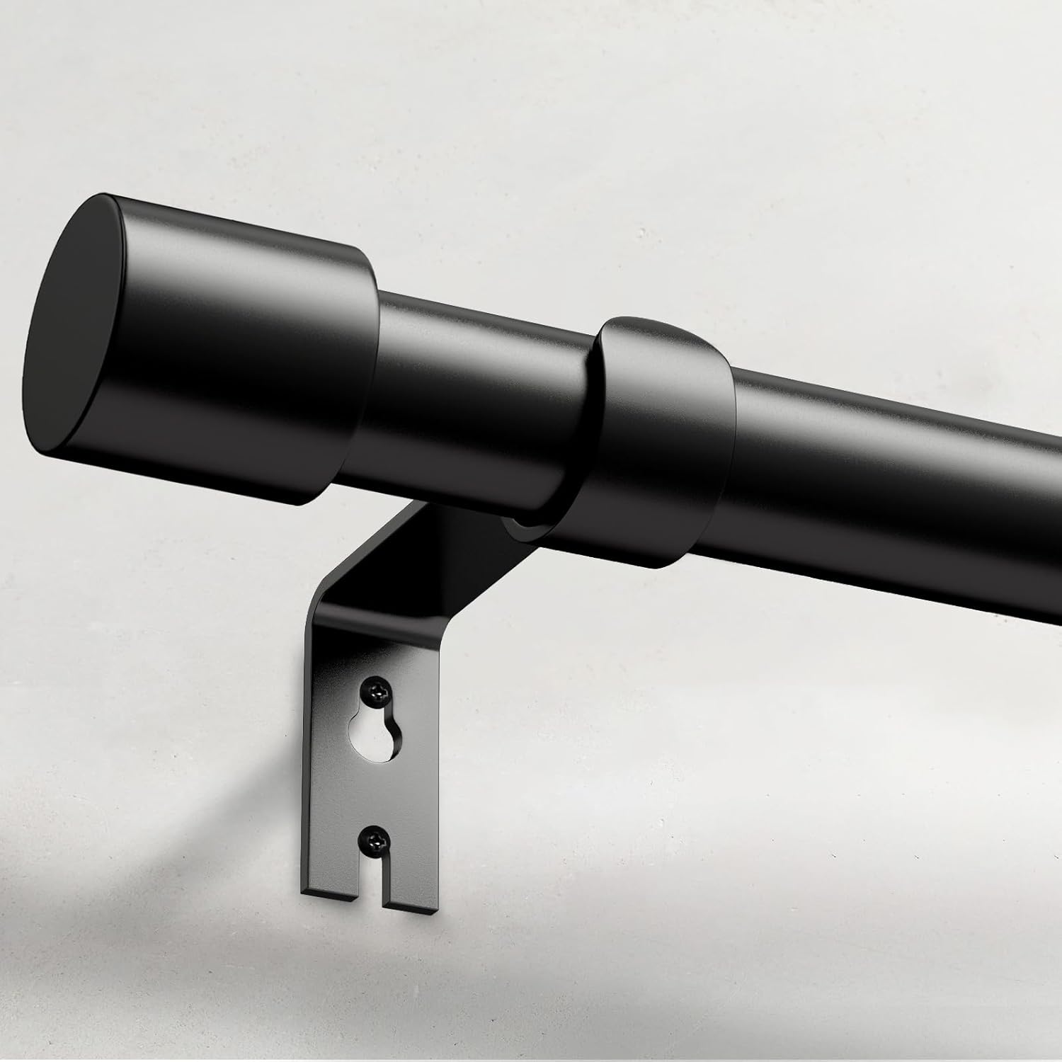 Heavy Duty Curtain Rods for Windows 72 to 144 Inch, 1 Inch Black Curtain Rods fo...