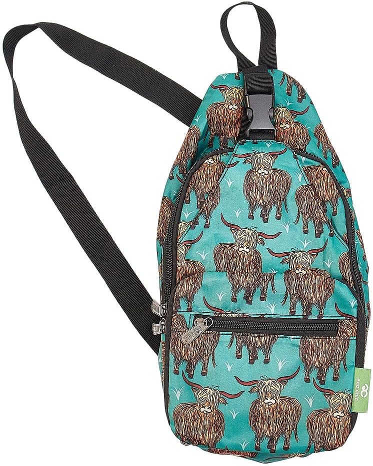 ECO CHIC Lightweight Foldable Crossbody Bag Recycled Plastic Shoulder Backpack F...