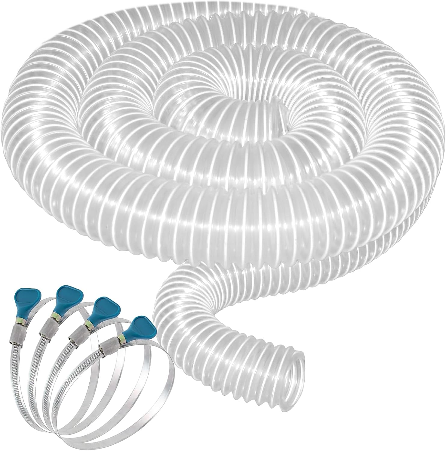 Qucship 2-1/2" x 10' Heavy PVC Dust Collection Hose, Puncture Resistant PVC Dust...