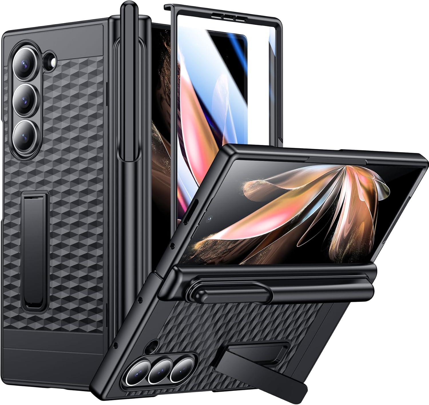 SPIDERCASE Designed for Samsung Galaxy Z Fold 6 Case with S Pen Holder,Built-in...