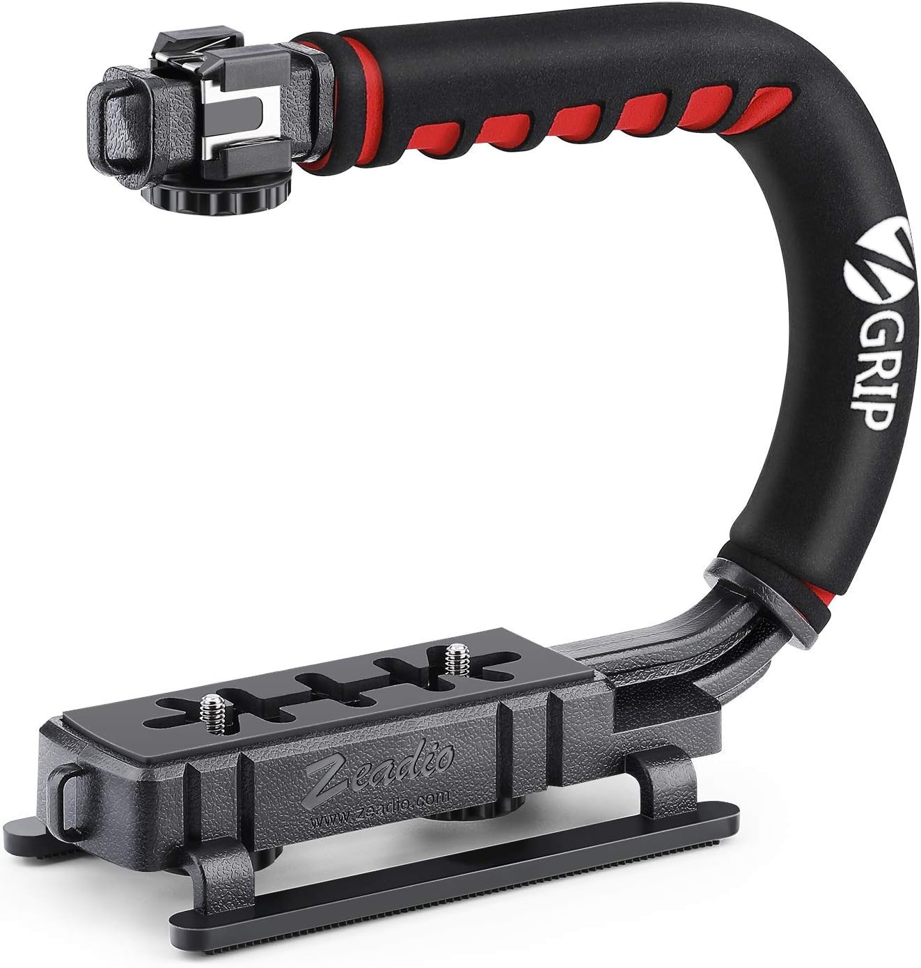 Zeadio Video Action Stabilizing Handle Grip Handheld Stabilizer with Cold-Shoe M...