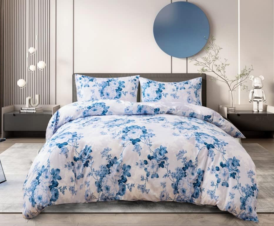 Prime Linens Duvet Cover Set 4 Pcs Polyester-Cotton Quilt Cover Bedding Set With...