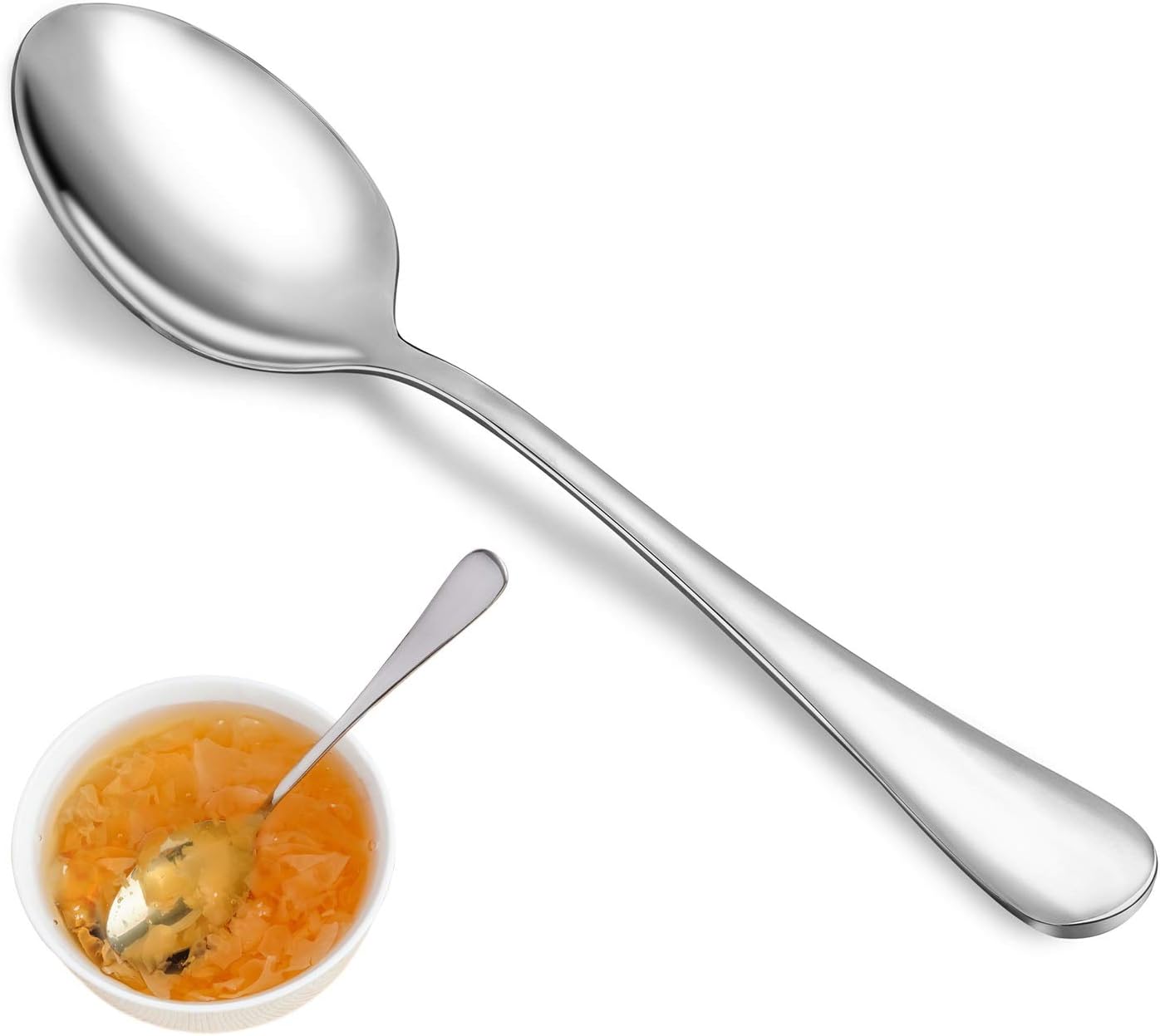 8 Pcs Tablespoon Spoon Set, Premium Food Grade Stainless Steel Spoons, Serving T...