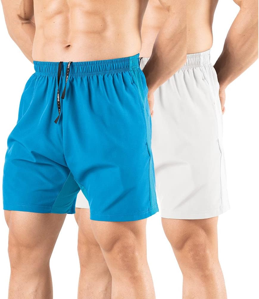 Men's 5" Running Shorts 2 Pack Quick Dry Athletic...