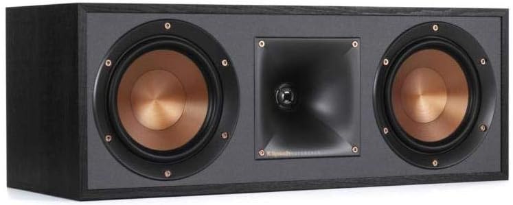 Klipsch R-52C Powerful Detailed Center Channel Home Speaker - Black Single