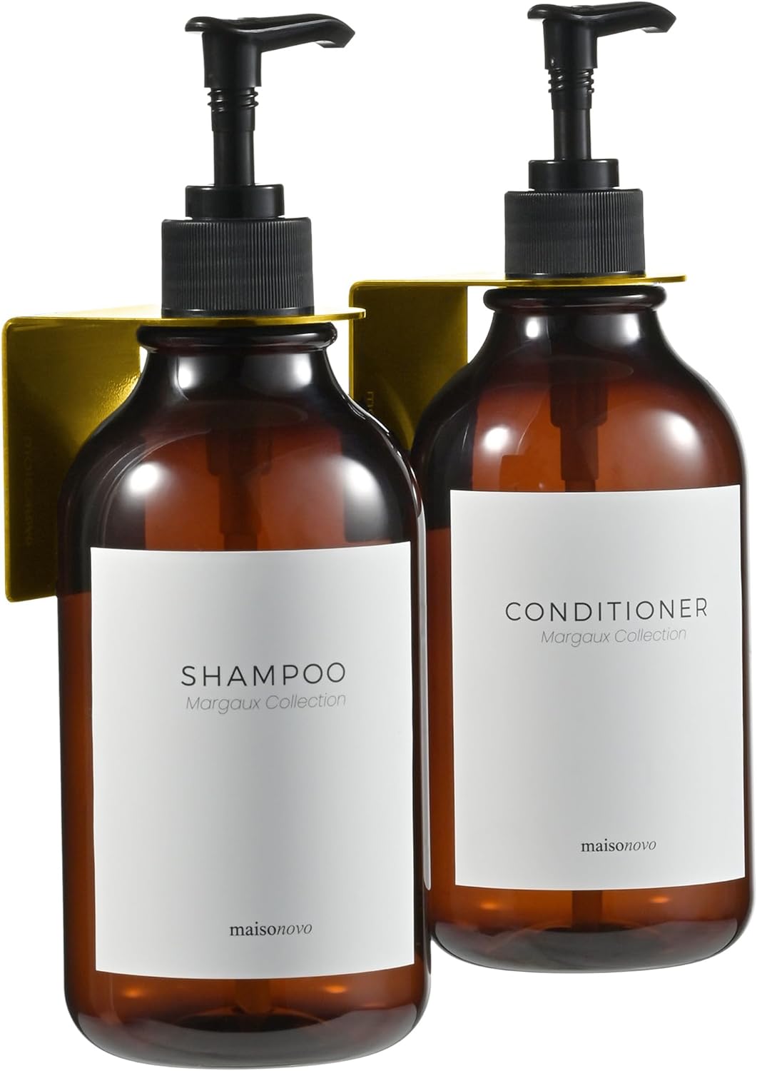 MaisoNovo Shampoo and Conditioner Dispenser with Wall Mounts | 16.9 fl oz Set of...