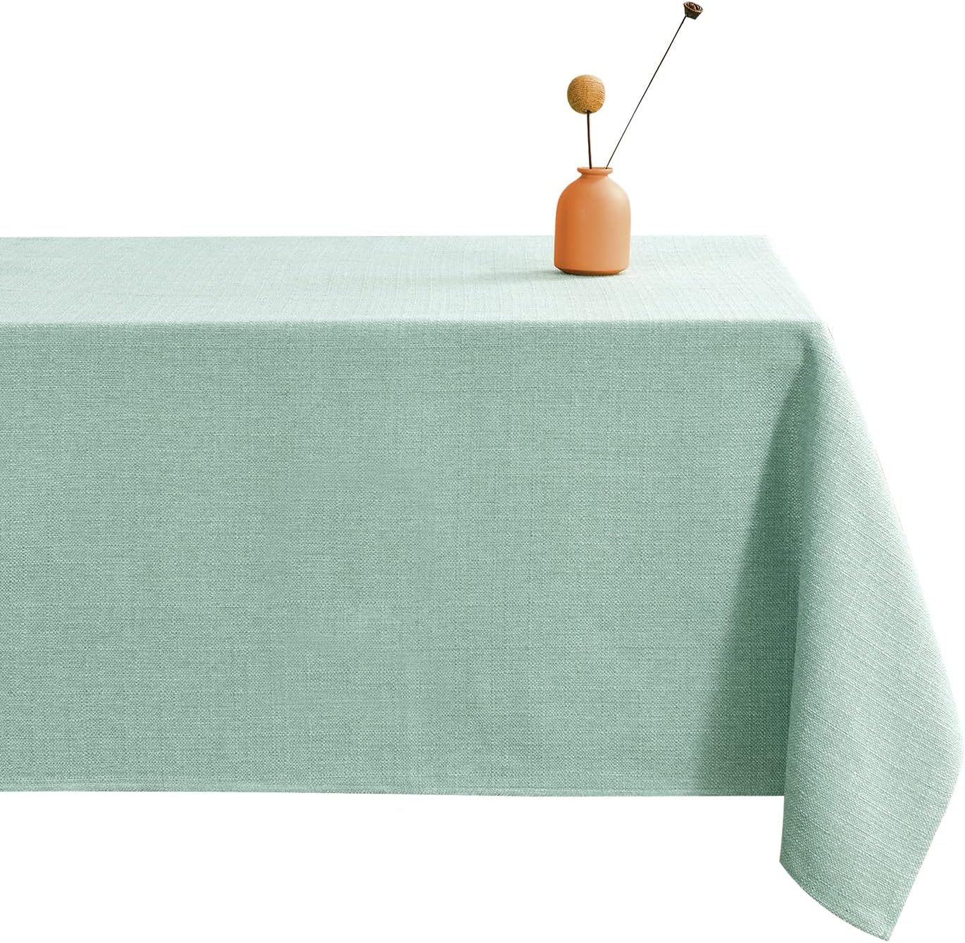 LUOLUO Rectangular Table cloth Thick Faux Linen Tablecloth 145 x 300cm Waterproo...