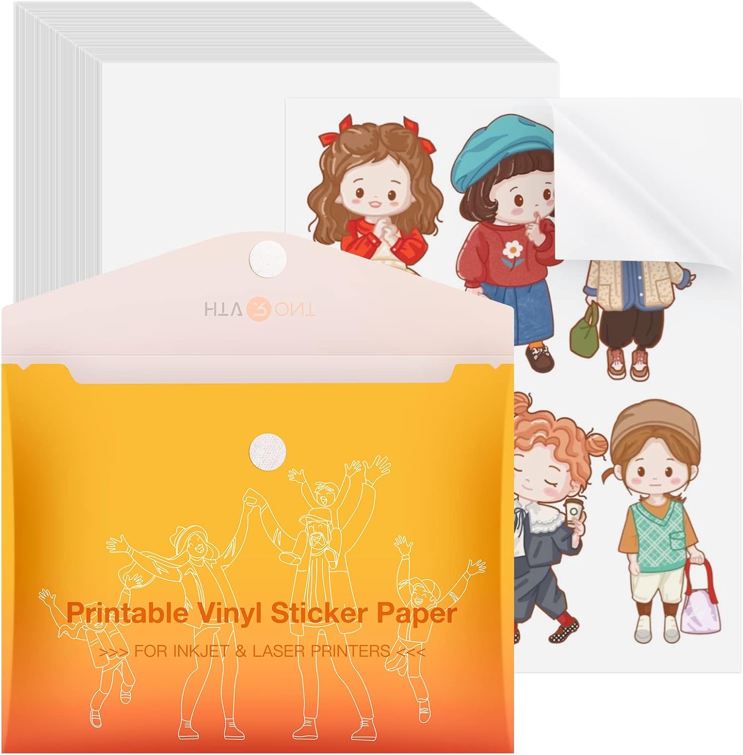 HTVRONT Printable Vinyl Sticker Paper, 100 Sheets...