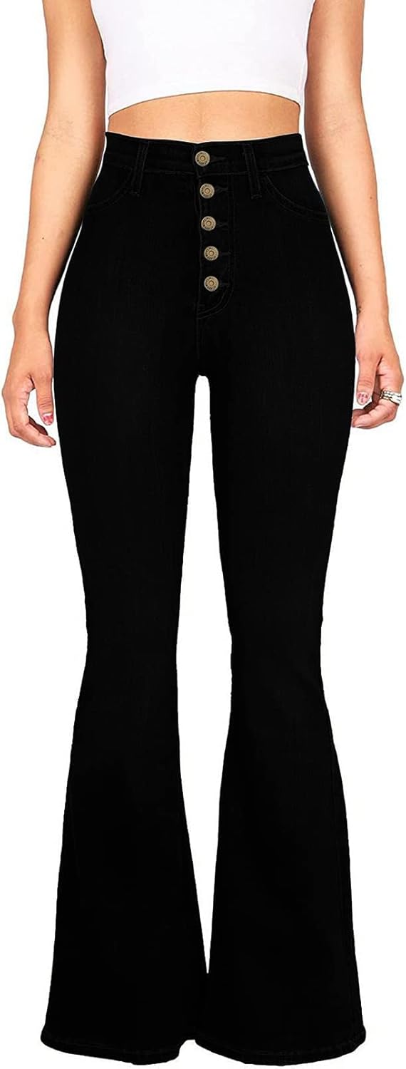 KDF Flare Jeans for Women Women's Bootcut Bell Bottom Jeans High Waisted Stretch...
