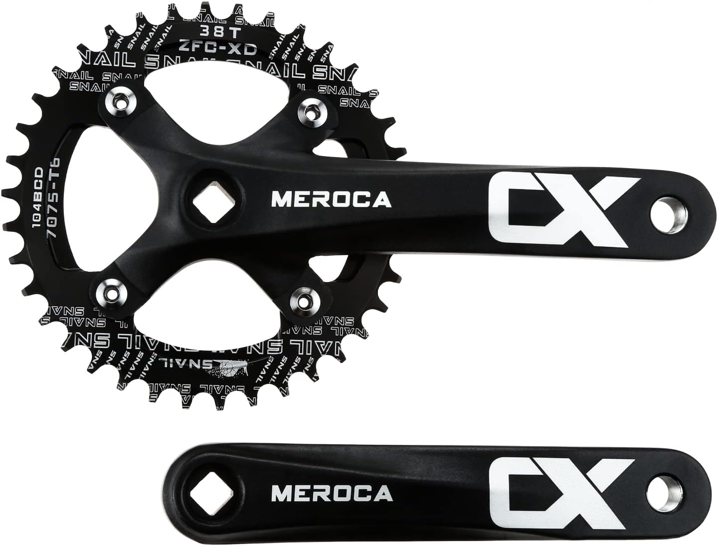 SURIEEN 170mm Square Crankset for Mountain Bike with 104 BCD 38T Chainring Singl...