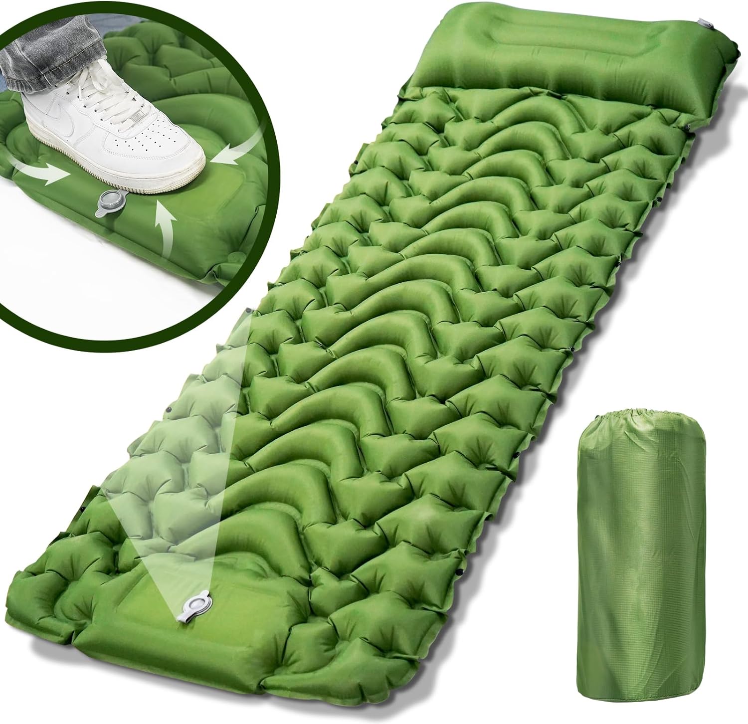 AONELAS Self Inflating Camping Mat, Camping Sleeping Mat with Pillow and Built-i...