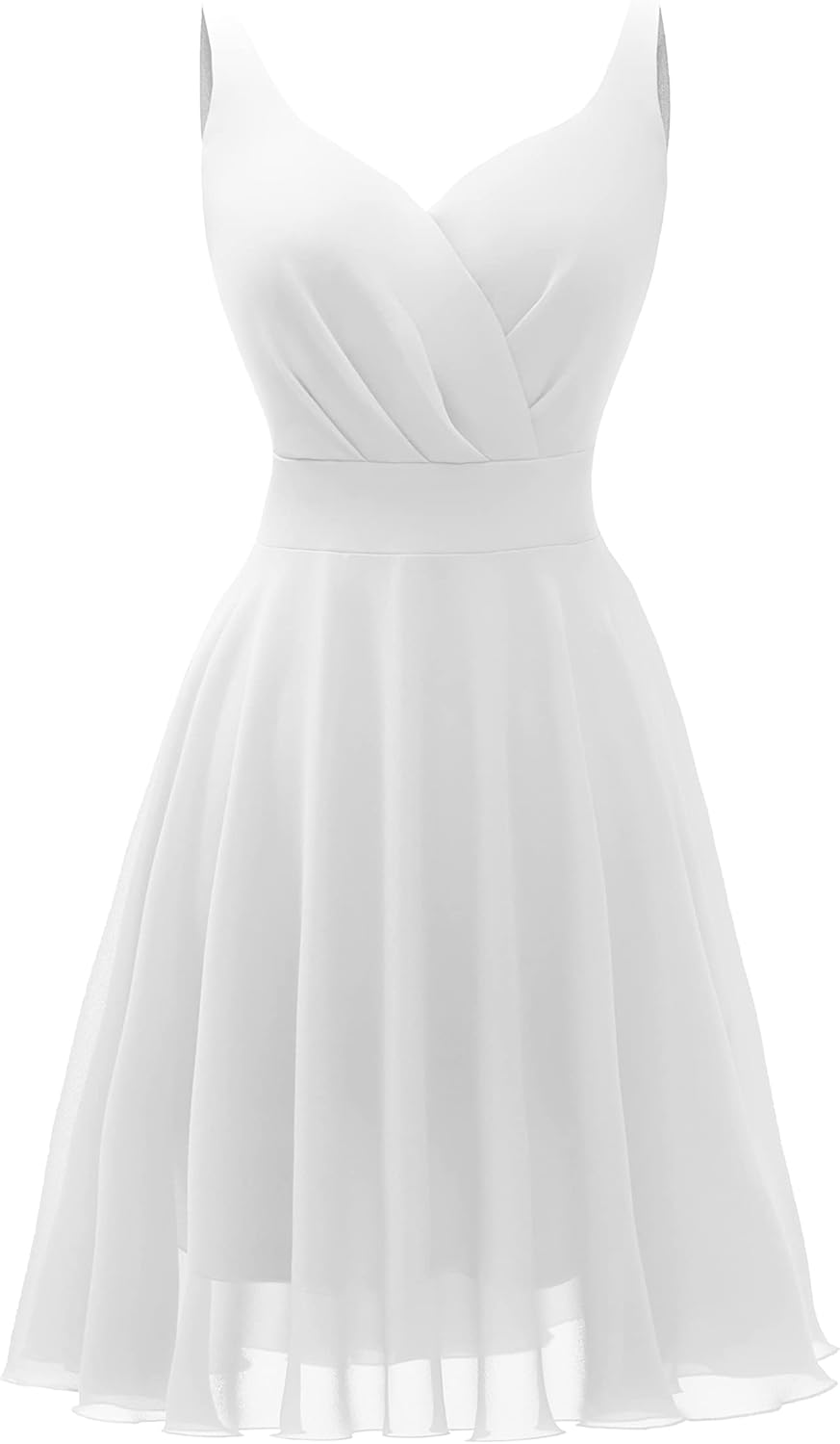 Dressever Summer Cocktail Dress V-Neck Adjustable Spaghetti Strap Chiffon Sundre...
