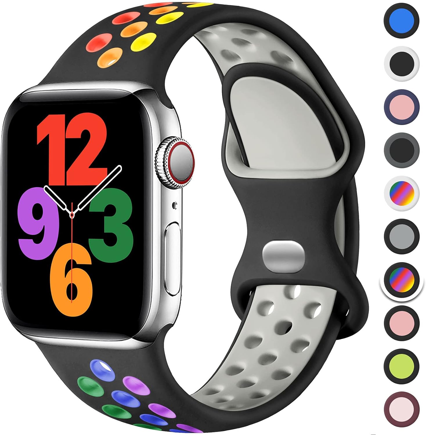 Upeak Sport Strap Compatible with Apple Watch Strap 44mm 45mm 42mm 49mm 40mm 38m...