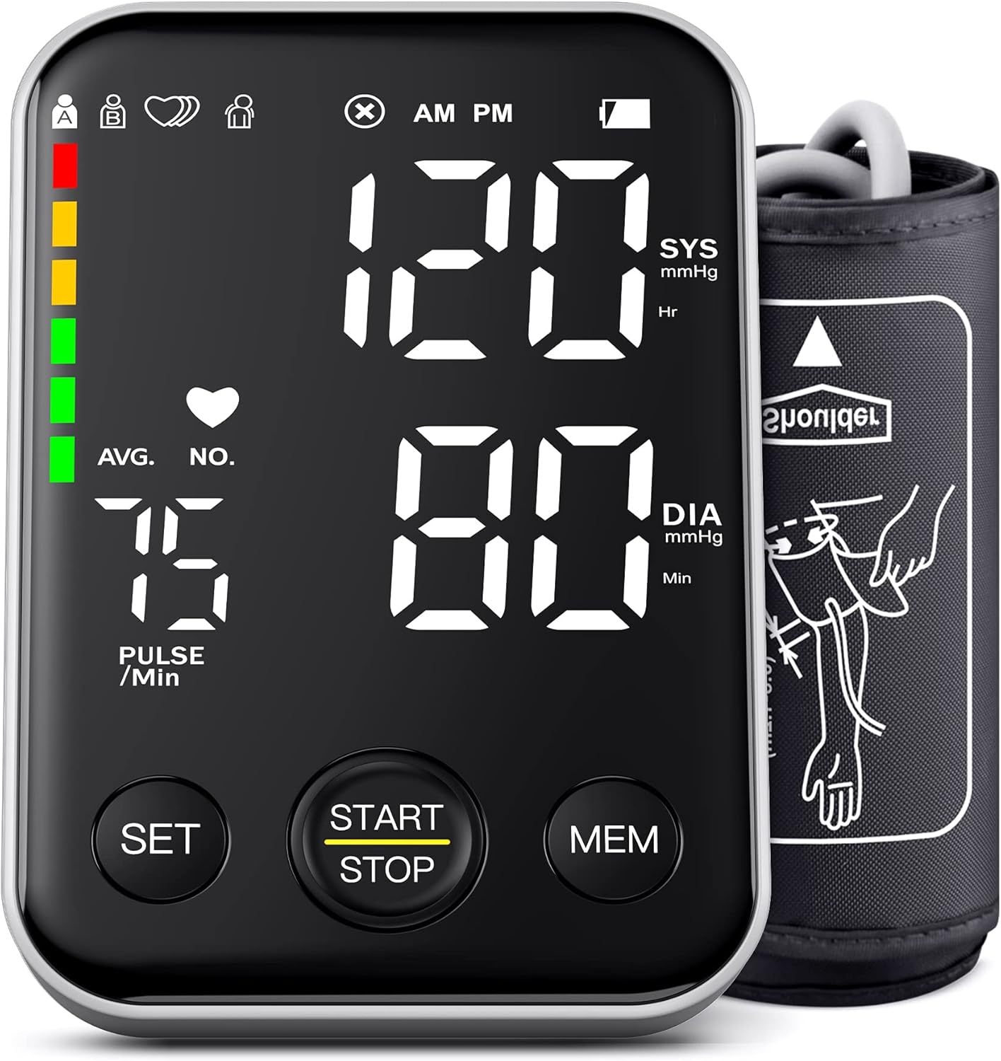 Blood Pressure Monitor Upper Arm Blood Pressure Monitors for Home Use with 2x120...