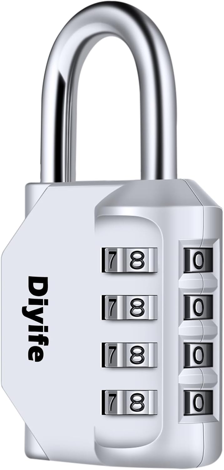 Diyife Combination Padlock, Heavy Duty 4 Digit Padlock Weatherproof Outdoor for...