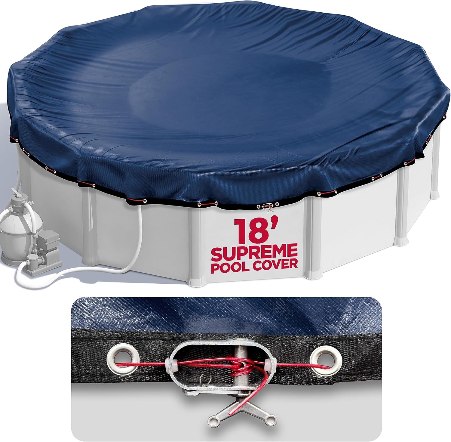 18 ft Round Pool Cover for Above Ground Pools, Above Ground Pool Cover, Swimming...