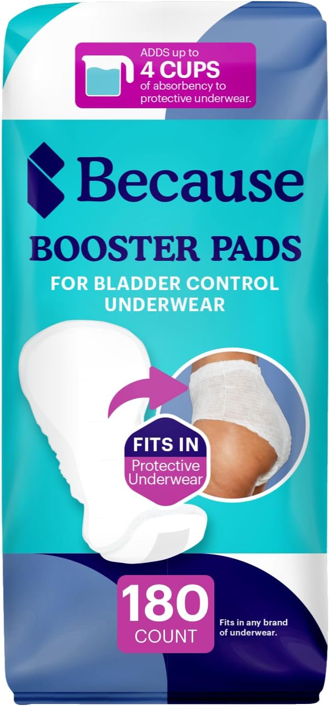 Because Premium Incontinence Booster Pads for Men and Women, Adds Extra Absorben...