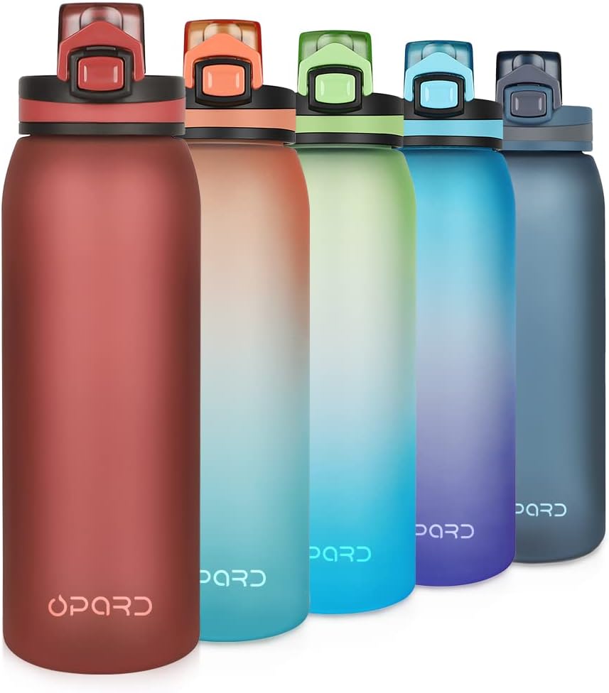 Opard 30oz Sports Water Bottle with Leak Proof Flip Top Lid BPA Free Tritan Reus...