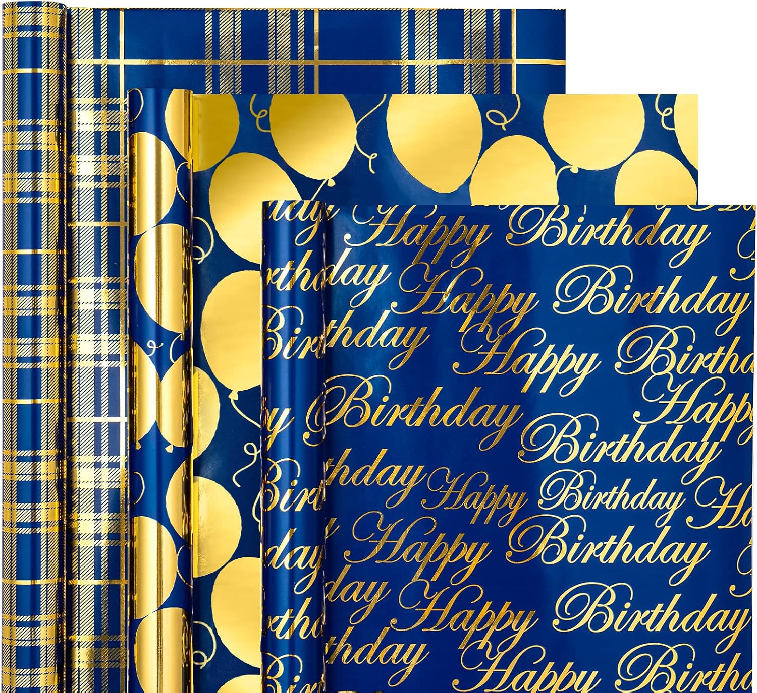 WRAPAHOLIC Birthday Wrapping Paper Roll - Mini Roll - 3 Rolls - 17 inch X 120 in...