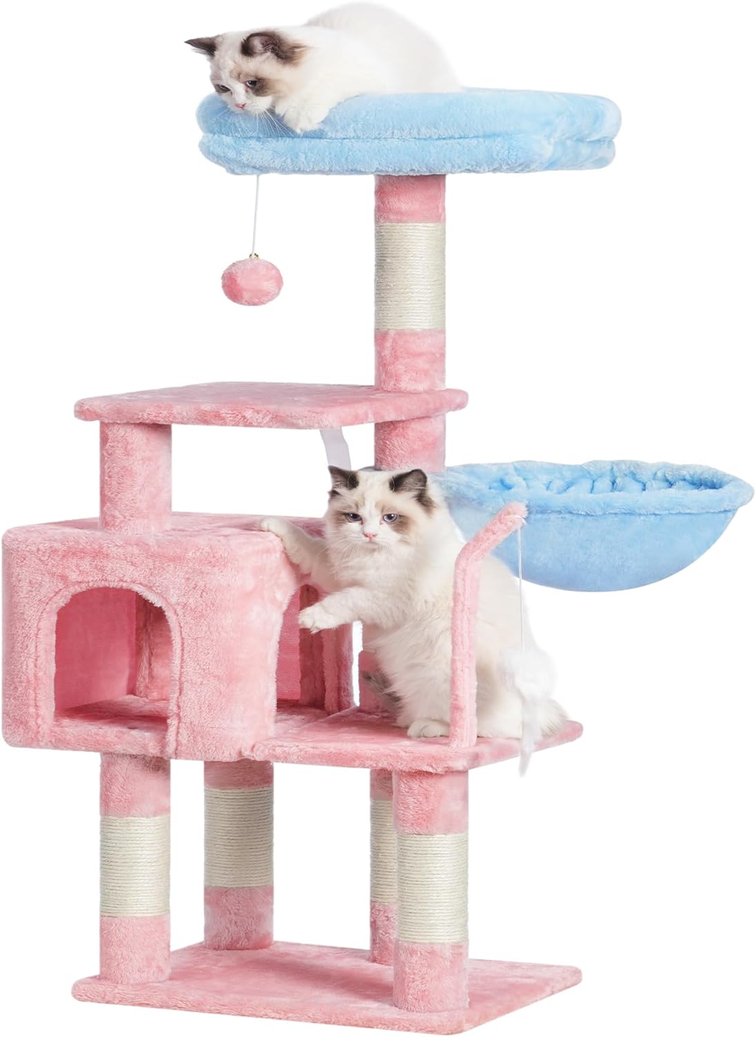 Heybly Cat Tree with toy, Cat Tower condo for Indoor Cats, Cat House with Padded...