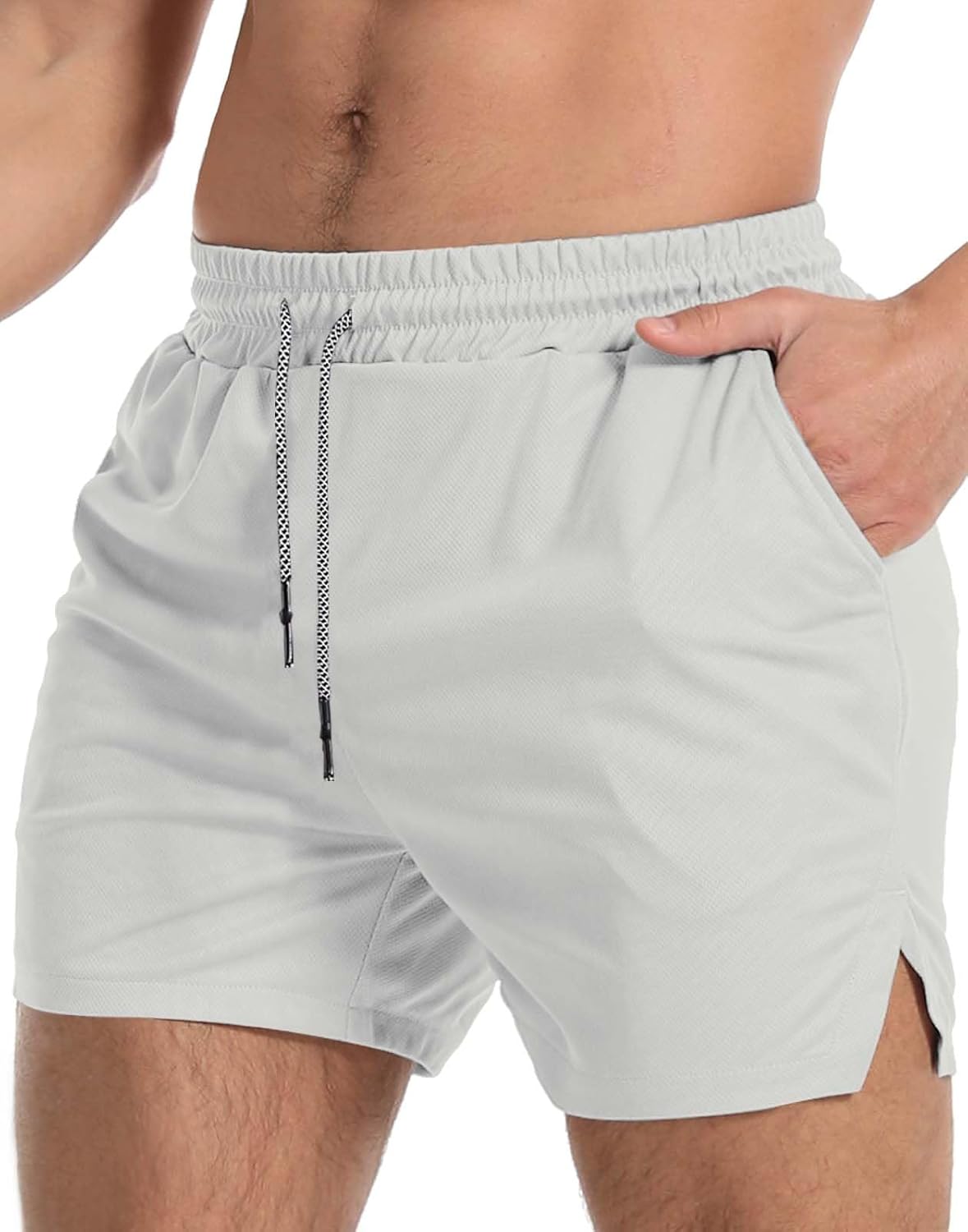 Aolesy Men's Gym Workout Shorts 5" Lightweight Bodybuilding Athletic Shorts Runn...