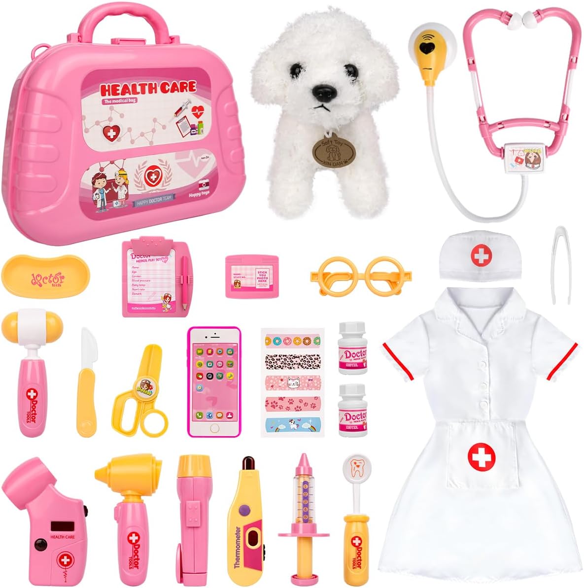 Meland Toy Doctor Kit for Girls - Veterinarian Playset for Girls with Medical To...