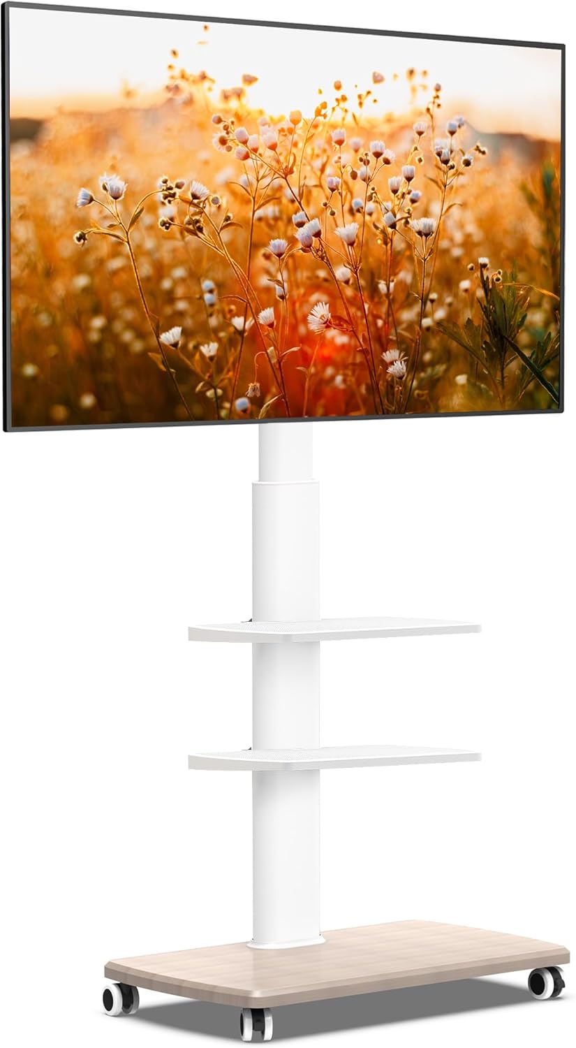 FITUEYES Rolling TV Stand, Mobile TV Cart on Wheels for 32-65 70 Inch Flat Scree...