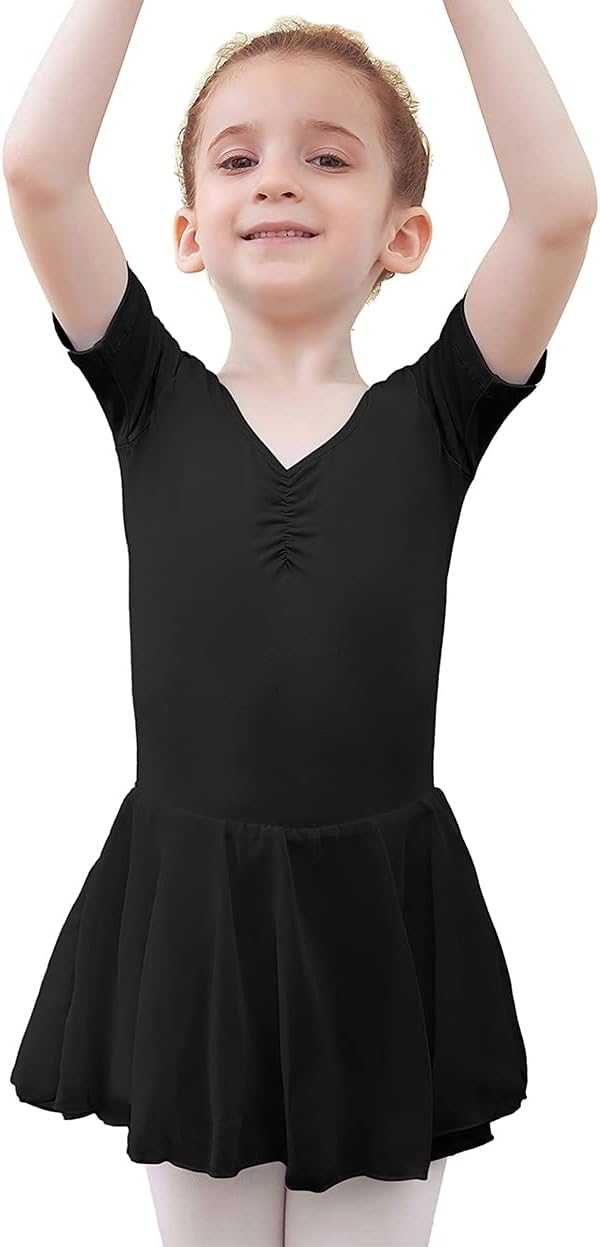 Tancefair Girls Ballet Dress Short/Long Sleeve Ballet Leotard with Chiffon Skirt...