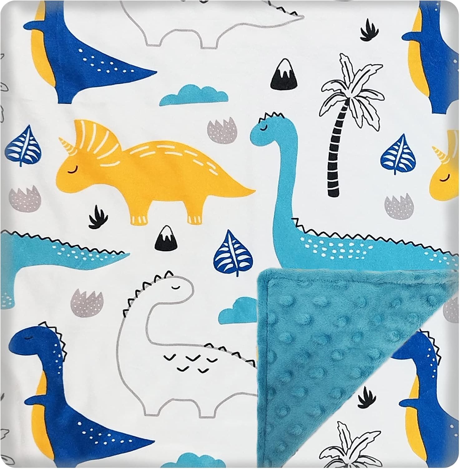Baby Blanket for Boys Girls (DinosaursPrinted, 30"x40") with Double Layer Dotted...