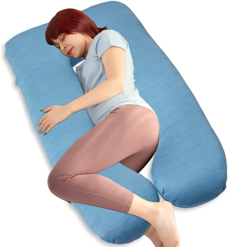 AS AWESLING Pregnancy Pillow, U Shaped Full Body Pillow, Nursing, Support and Ma...