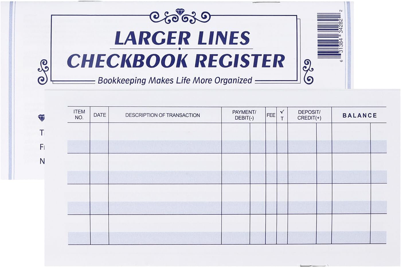 Larger Lines 18 Pack Checkbook Register, Check Registers for Personal Checkbooks...