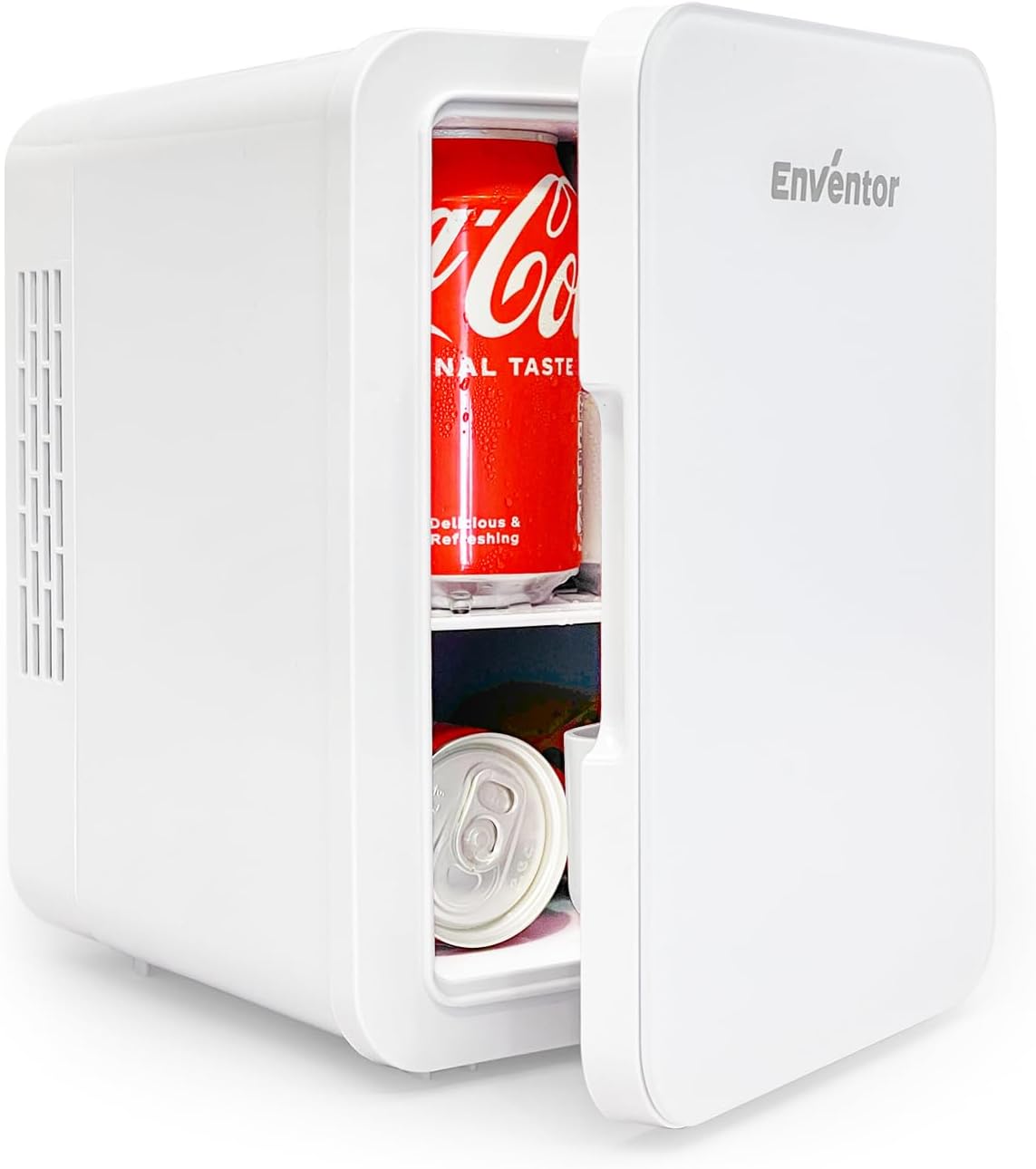Enventor Mini Fridge 4 Litre, 6 Can Mini Fridges for Bedrooms, AC+12V DC Power C...