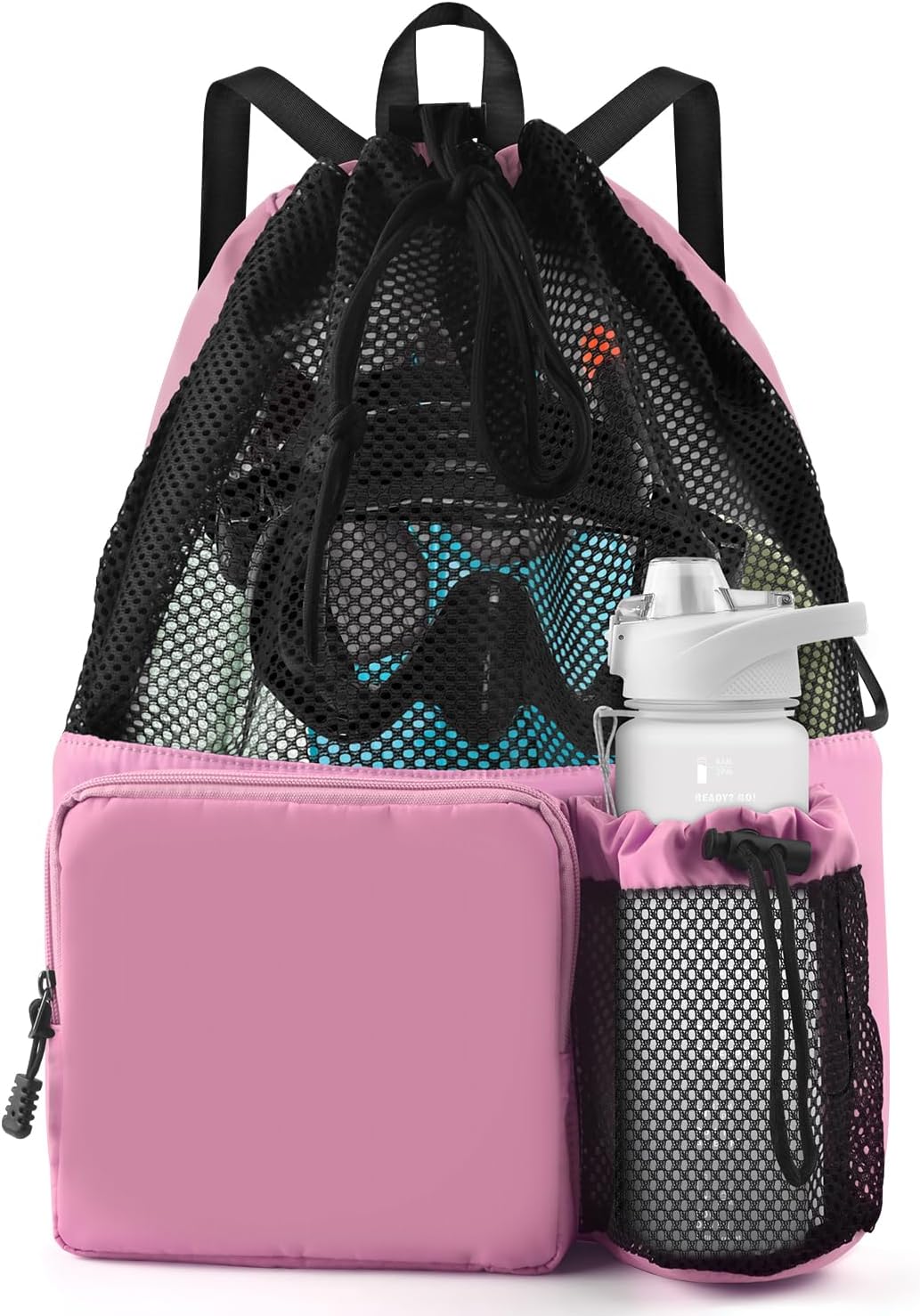 BROTOU Drawstring Mesh Swimming Bag, 30 Litre Water Sports Backpack with Wet/Dry...