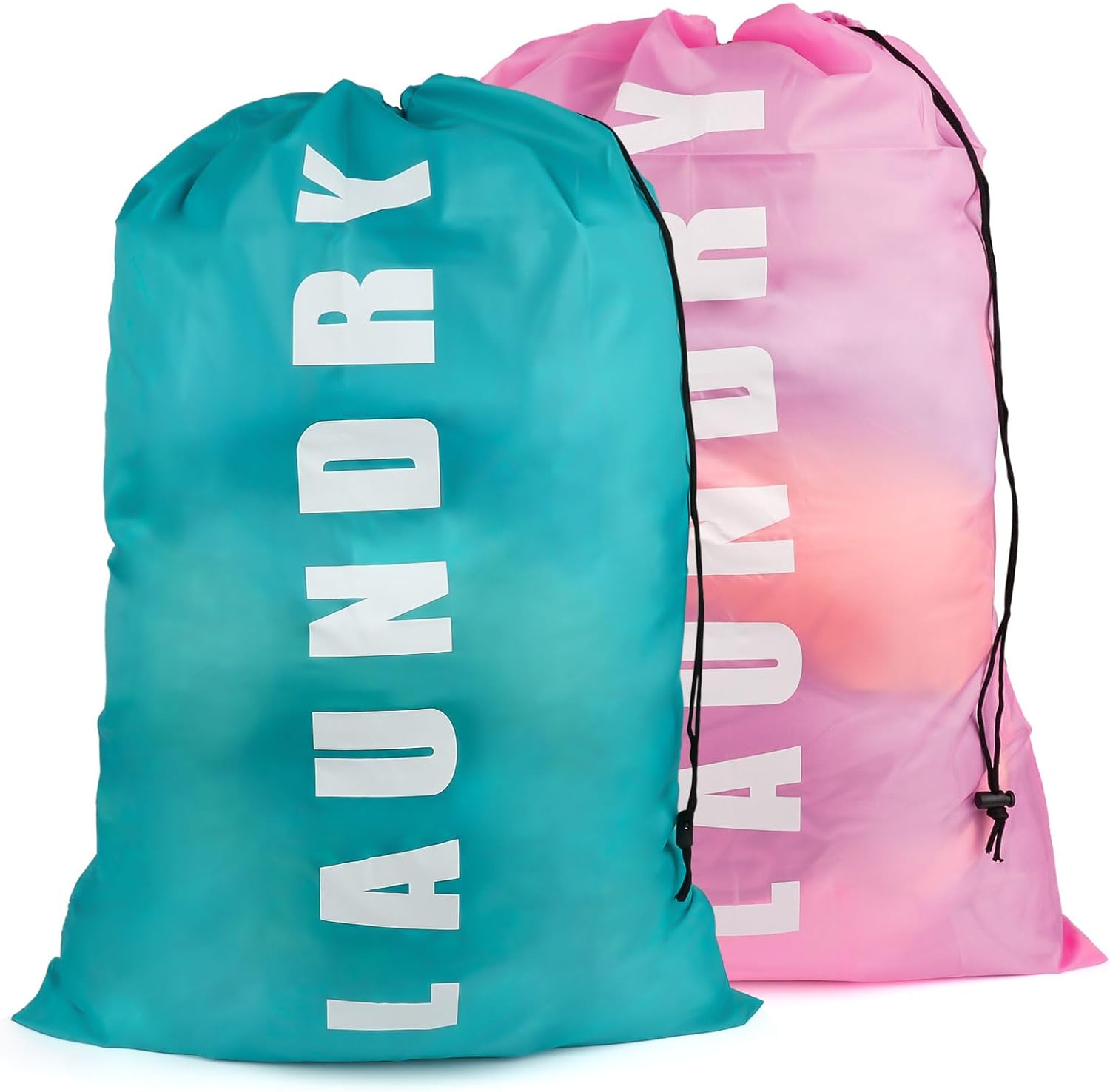 Weysoo Large Laundry Bags 2 Pack,61×91cm Portable Travel Laundry Bags with Draws...