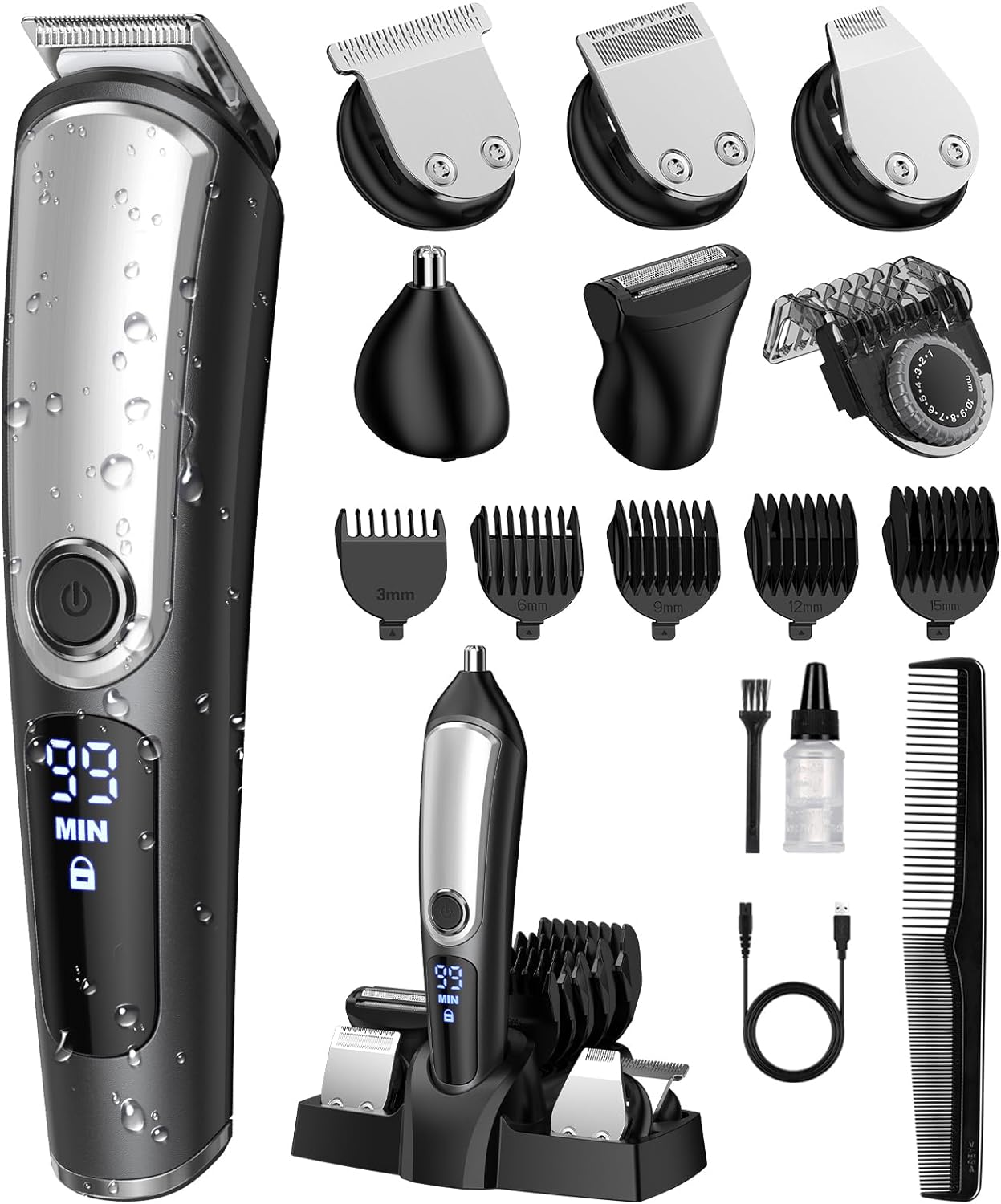 Beard Trimmer for Men, Electric Razor Shavers for Men Face, Cordless Rechargeabl...