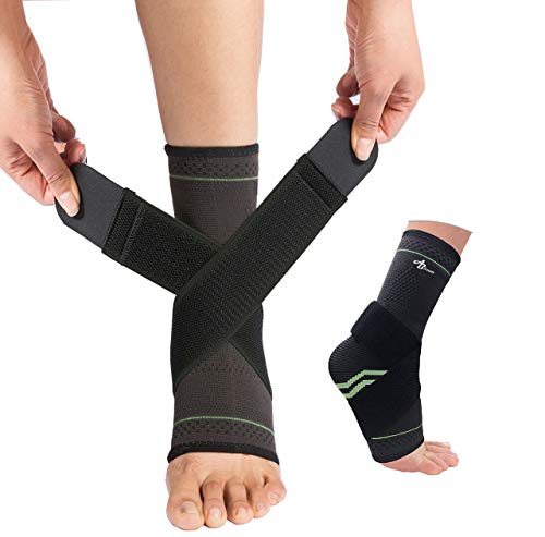 ABIRAM Foot Sleeve (Pair) with Compression Wrap, Ankle Brace For Arch, Ankle Sup...