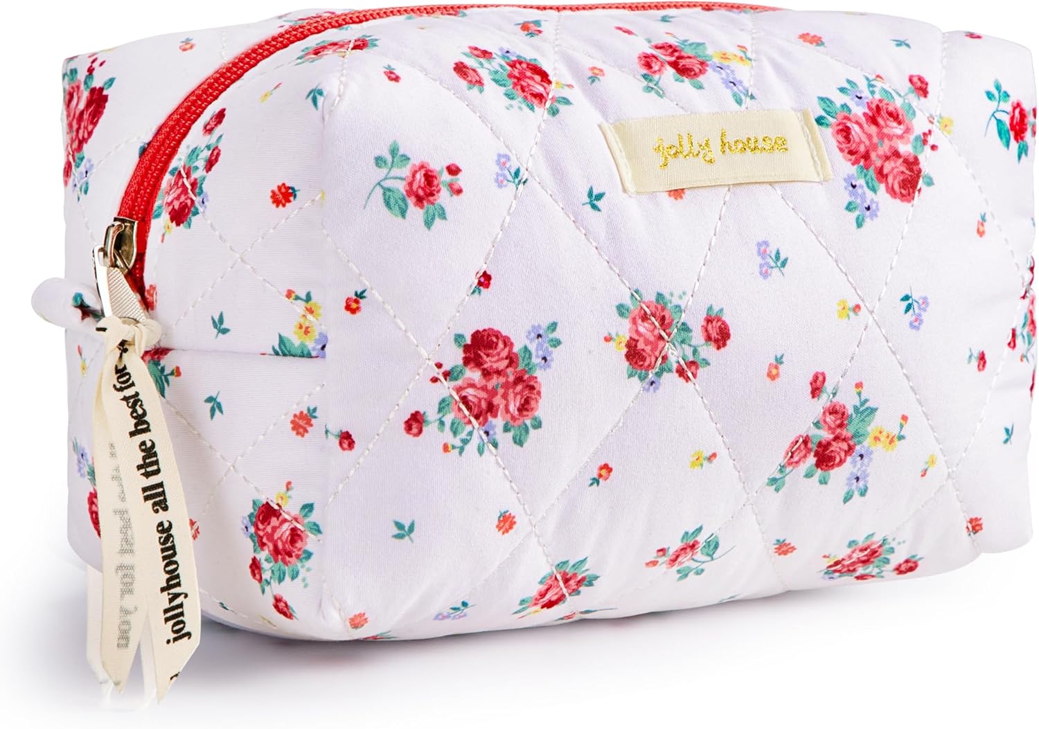 HBselect Quilted Makeup Bag Cute Makeup Bag Organizer Travel Cosmetic Bag Aesthe...