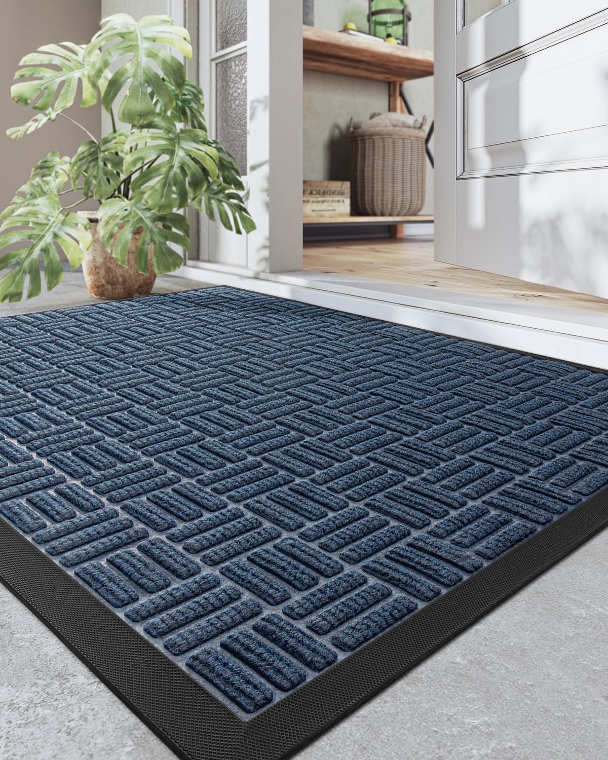 DEXI Front Door Mat Outside Entrance, All-Season Heavy Duty Rubber Indoor Outdoo...