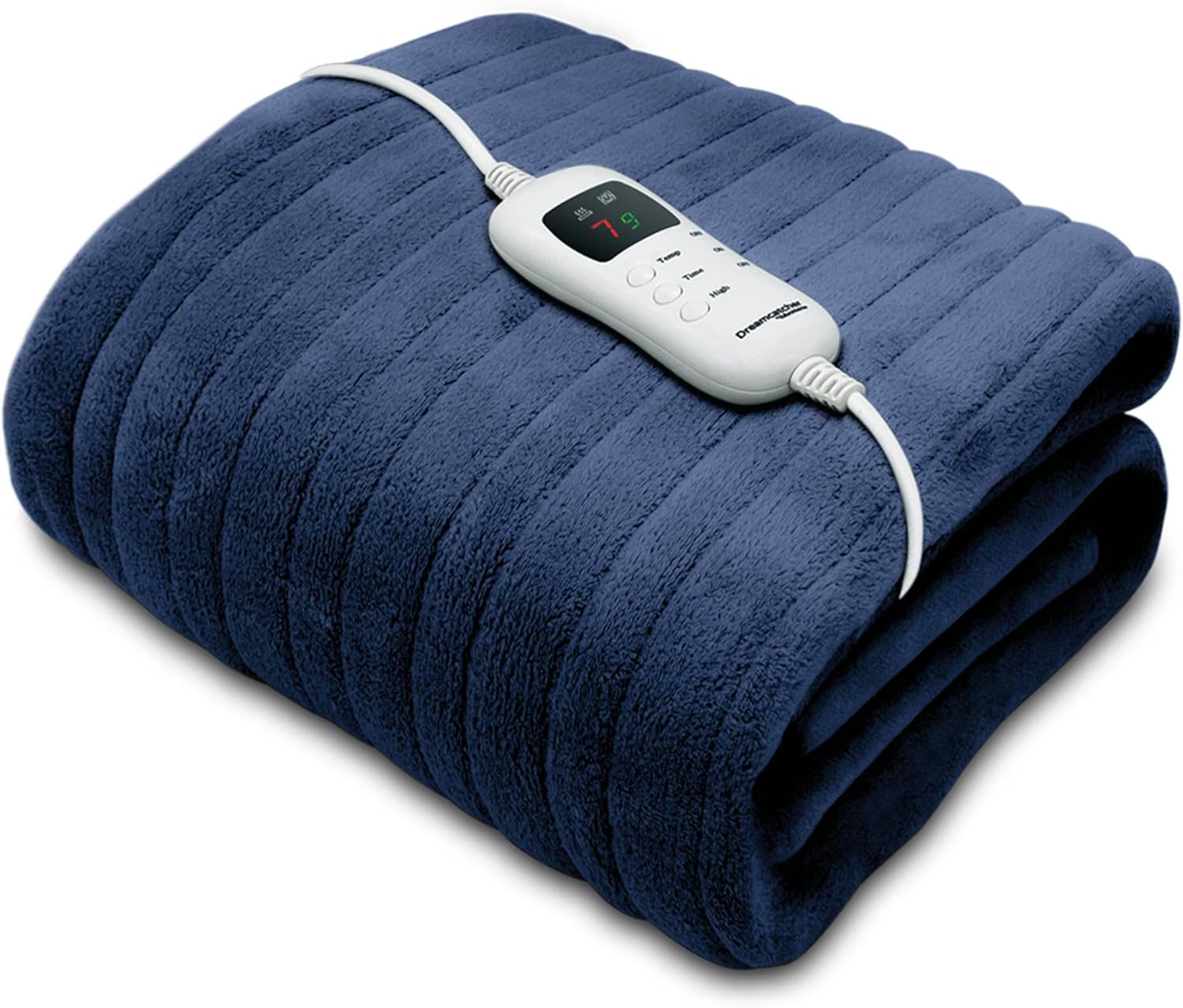 Dreamcatcher Navy Heated Throw Electric Blanket, 160 x 120cm Heated Blanket Mach...