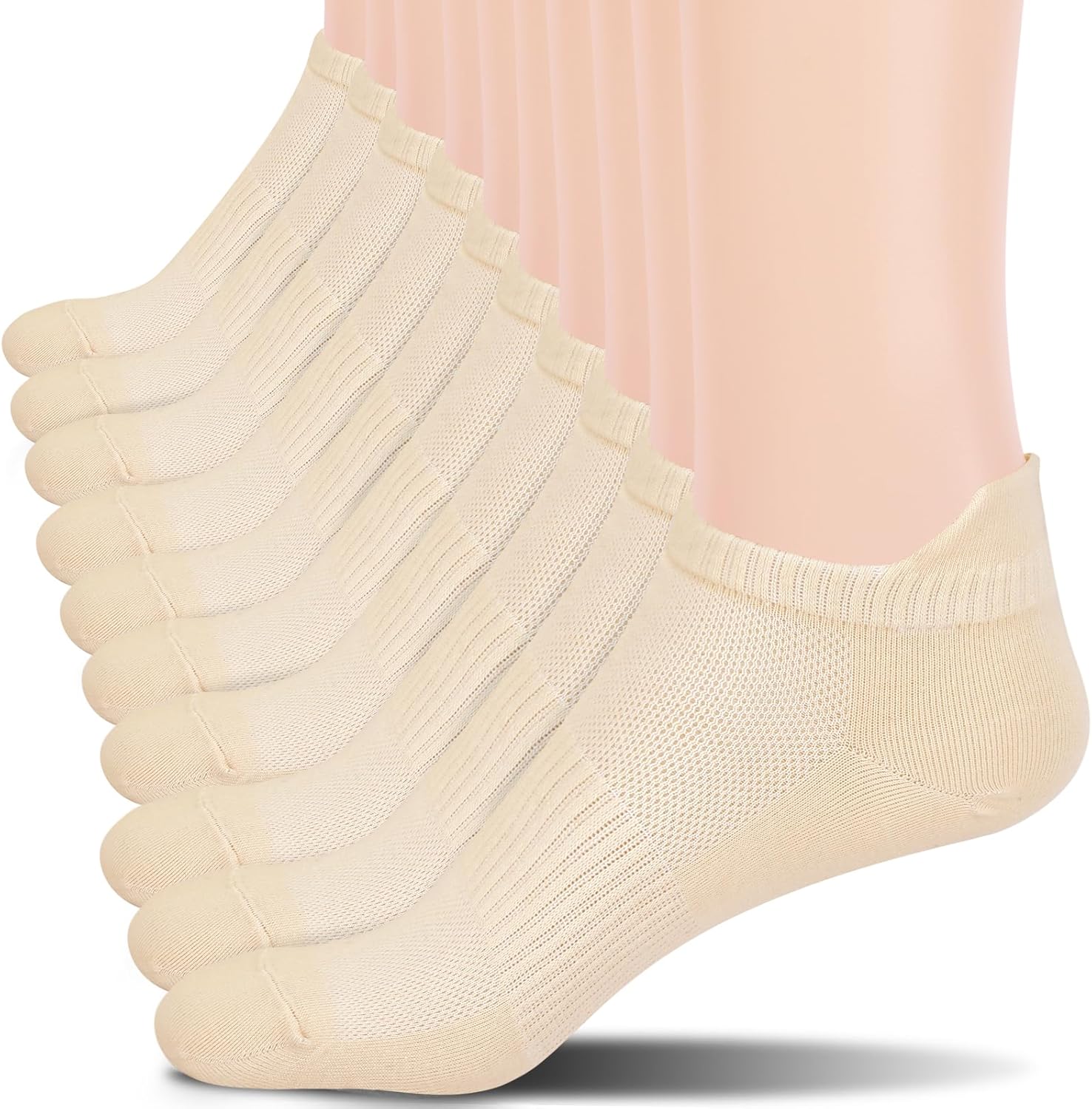 Cozi Foot Ankle Socks for Women: Cotton Soft Fabric 9-11 C05-beige
