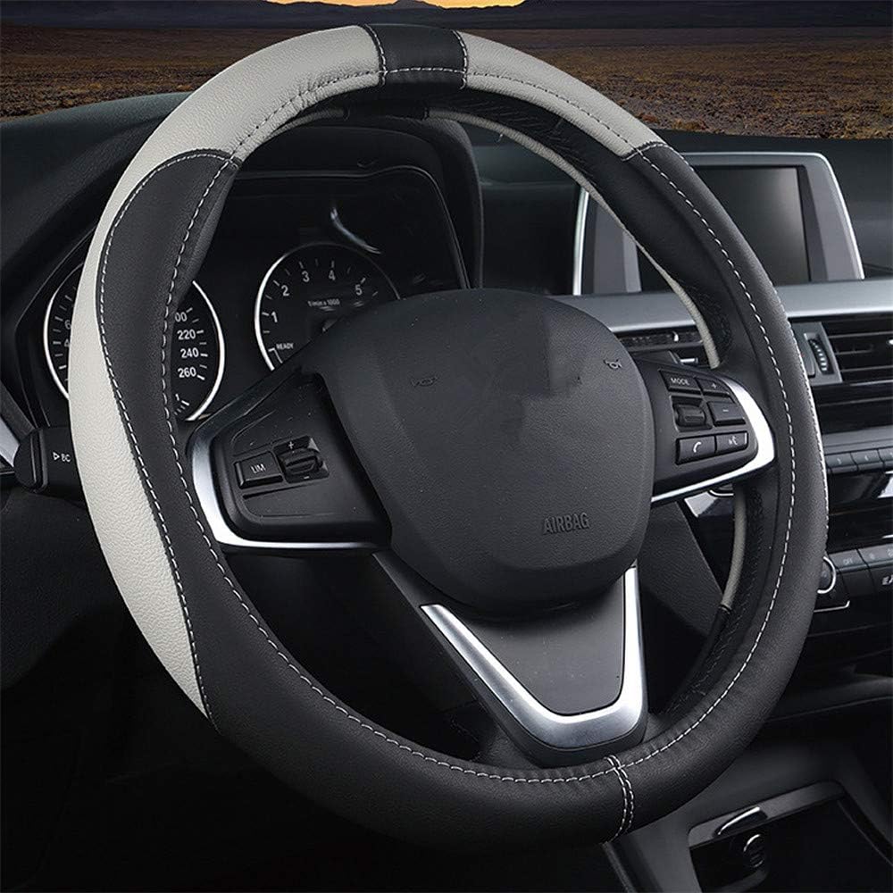 coofig Leather Car Steering Wheel Covers Universal 37-38cm /15inch Breathable An...