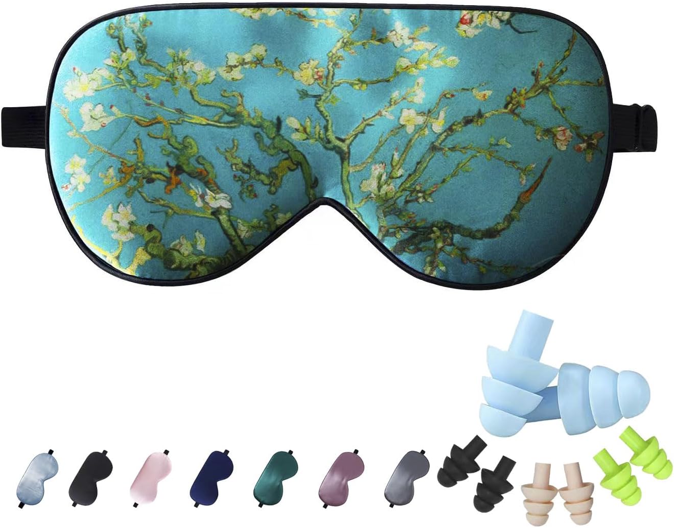 LaCourse 100% Mulberry Silk Eye Mask for Sleeping with Soft EarPlugs &Travel Pou...