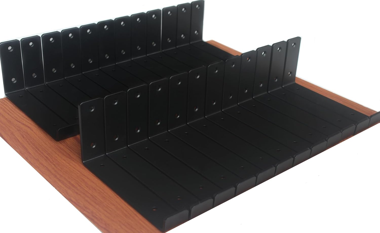 4 Pack - 7.25"L x 4"H x 1.5"W J Lip Shelf Brackets Rustic Farmhouse Iron Wall Fl...