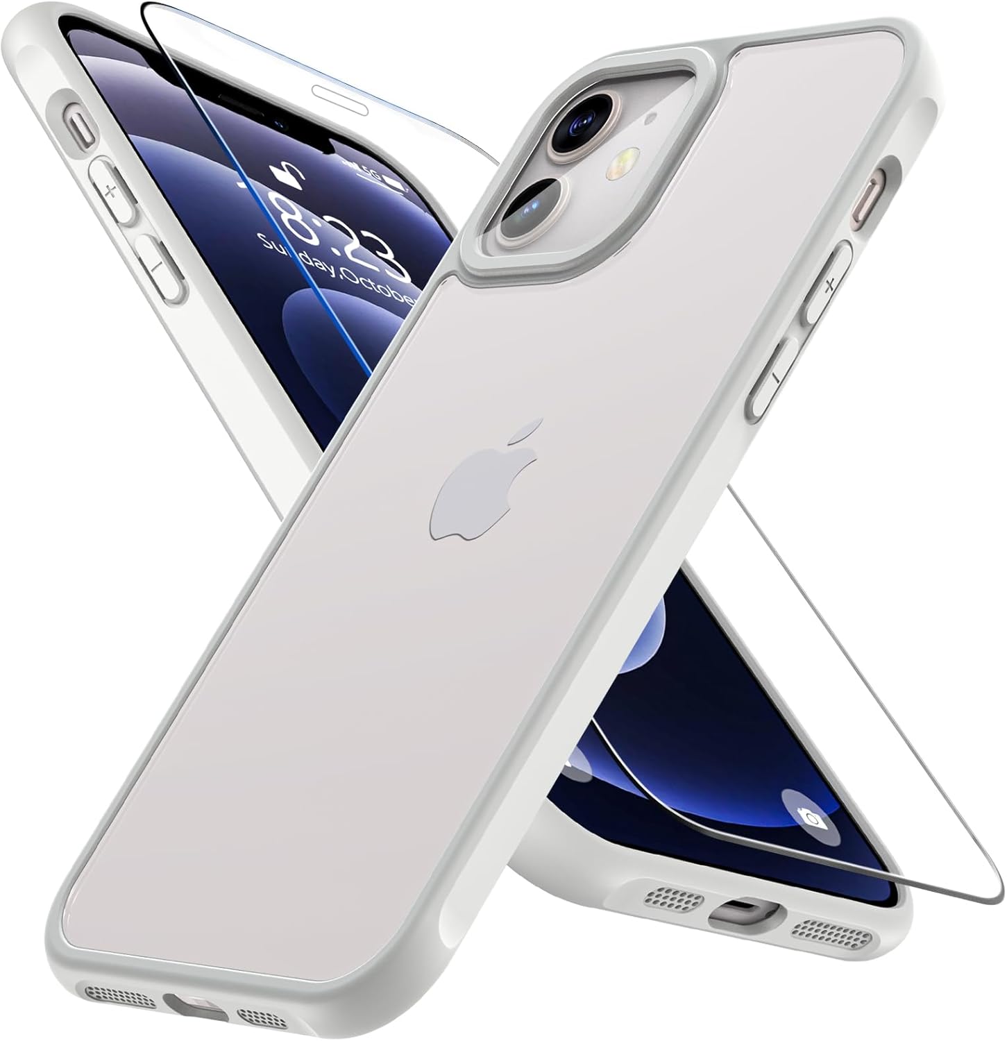 For iPhone 12 Case, iPhone 12 Pro Case 6.1" with Tempered Glass Screen Protector...