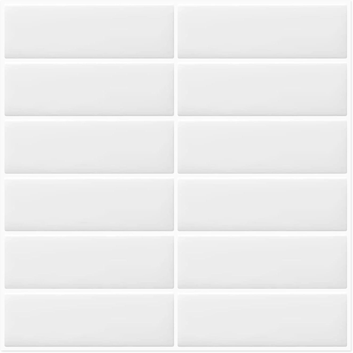DEWOO White Peel and Stick on Subway Metro Splashback Tiles Self Adhesive Wall T...