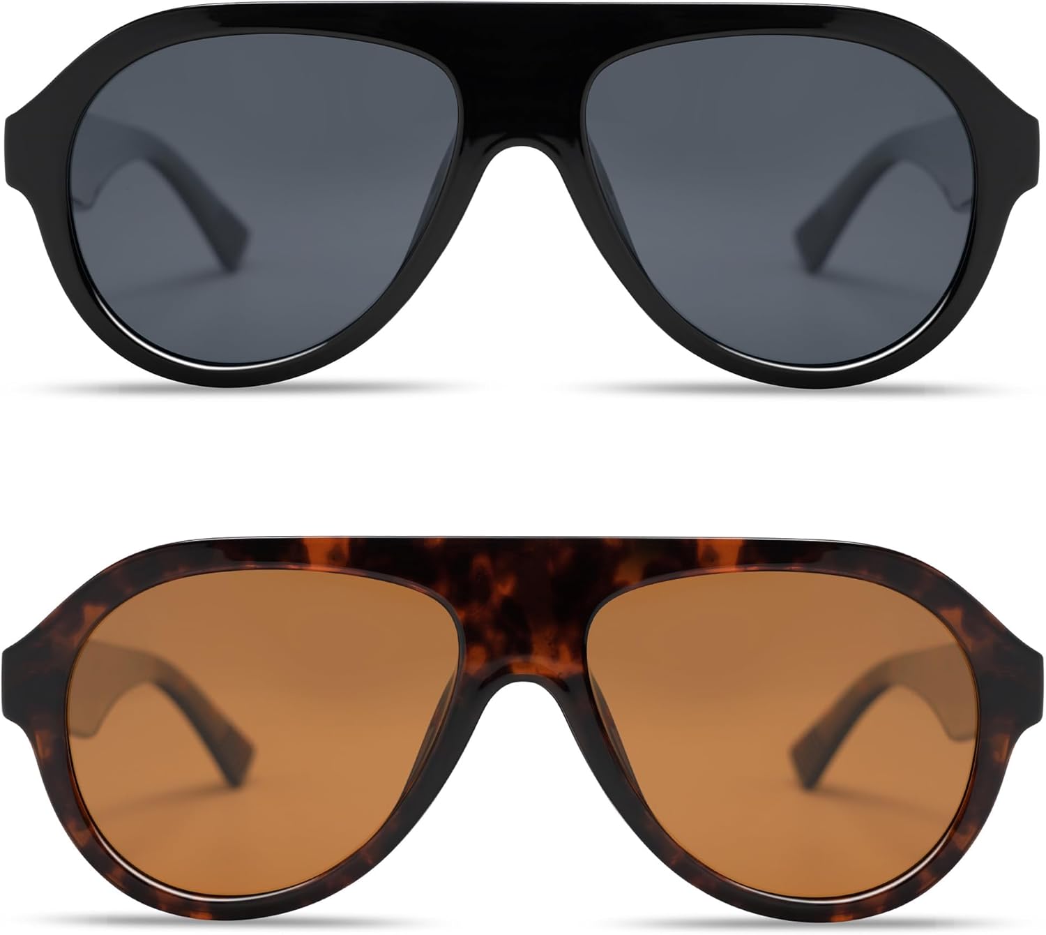 VANLINKER Retro Aviator Polarized Sunglasses for Men Women Trendy 70s Vintage Pl...