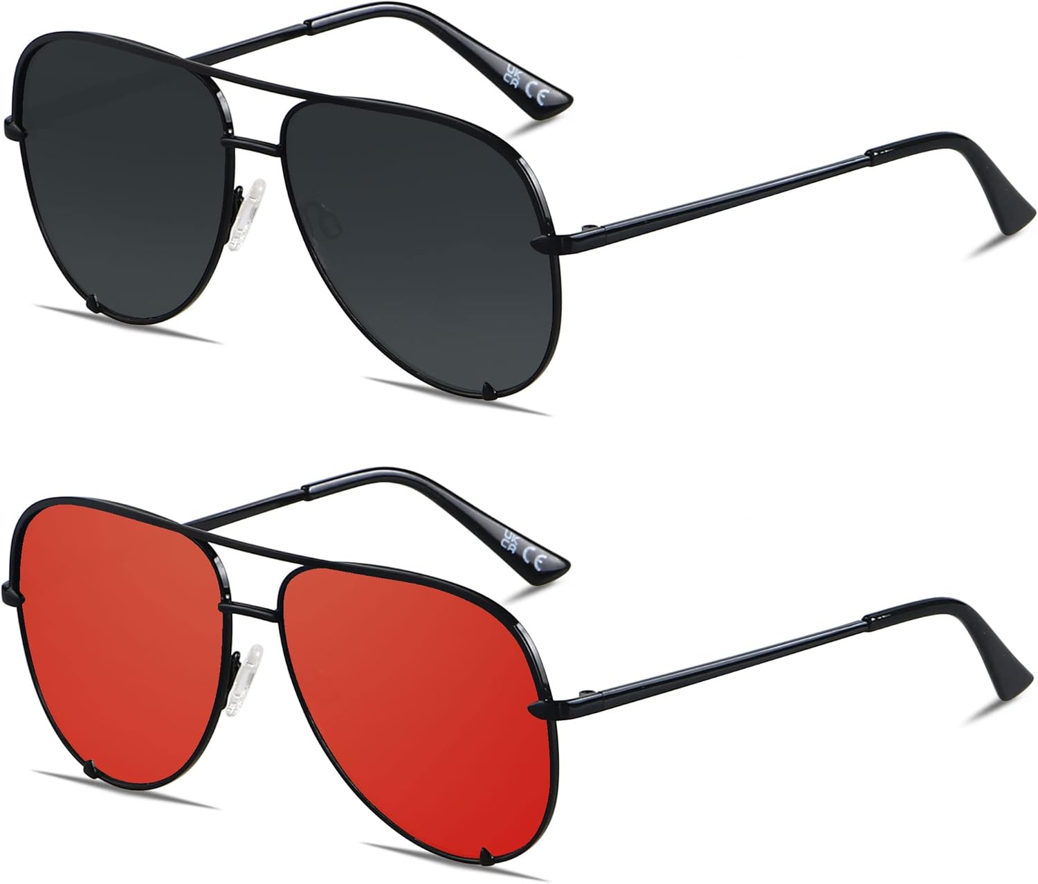 ANDWOOD Oversized Aviator Sunglasses for Women Men Big Large UV Protection Fashi...