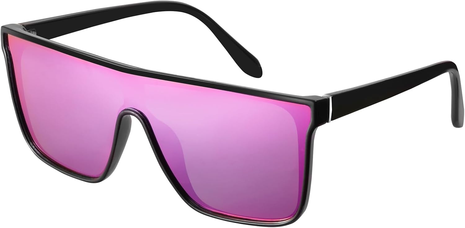 mosanana Polarized Oversized Square Sunglasses for Women Men, Trendy Flat Top Fa...