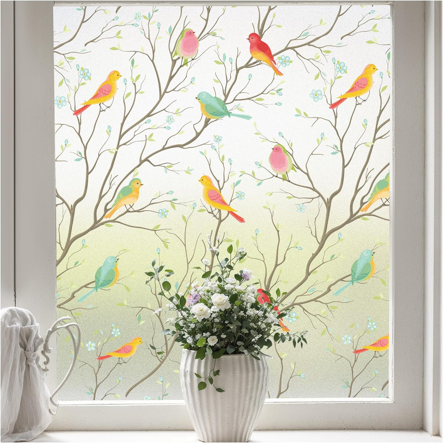 Coavas Window Privacy Film: Stained Glass Window Film Frosted Glass Window Film...